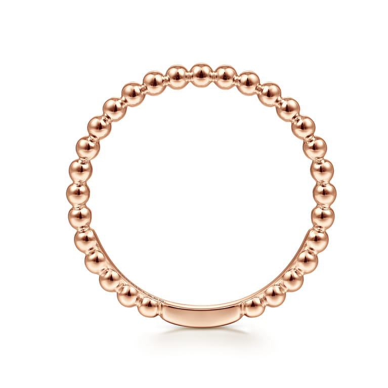 14K Rose Gold Bujukan Beaded Stackable Ring - Shot 2