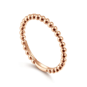 14K Rose Gold Bujukan Beaded Stackable Ring