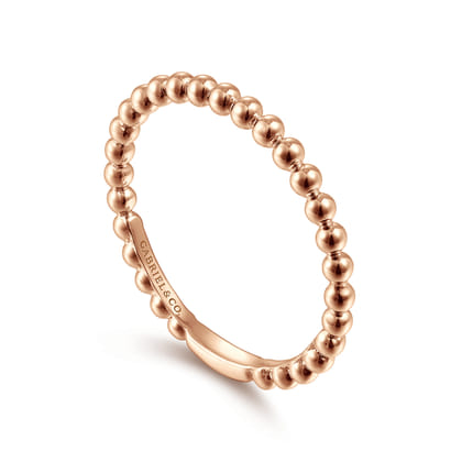 14K Rose Gold Bujukan Beaded Stackable Ring