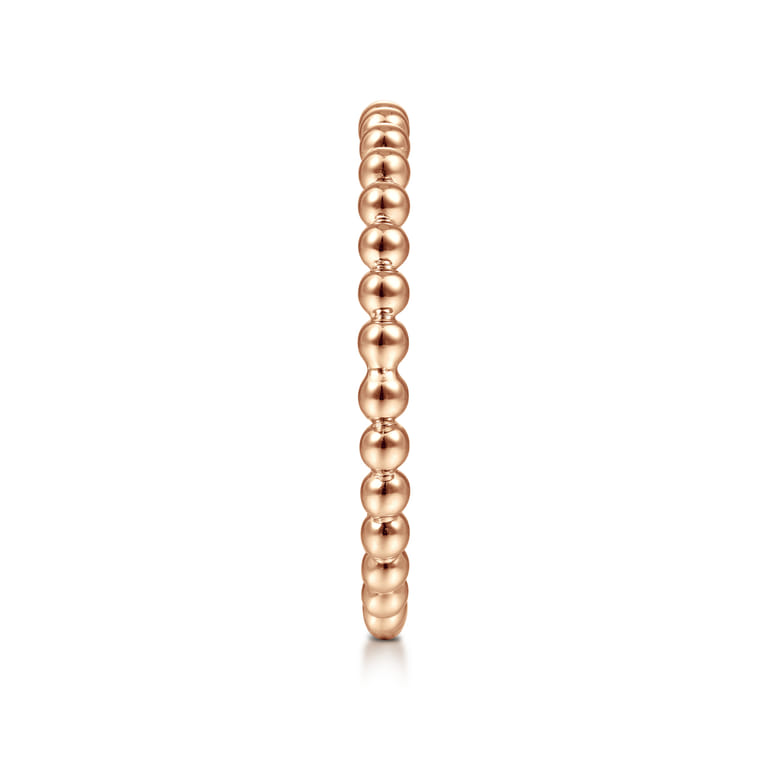 14K Rose Gold Bujukan Beaded Stackable Ring - Shot 4