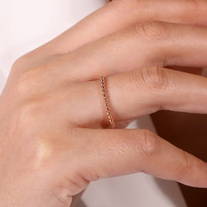 14K Rose Gold Bujukan Beaded Stackable Ring
