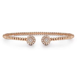 14K Rose Gold Bujukan Cluster Diamond Split Bangle