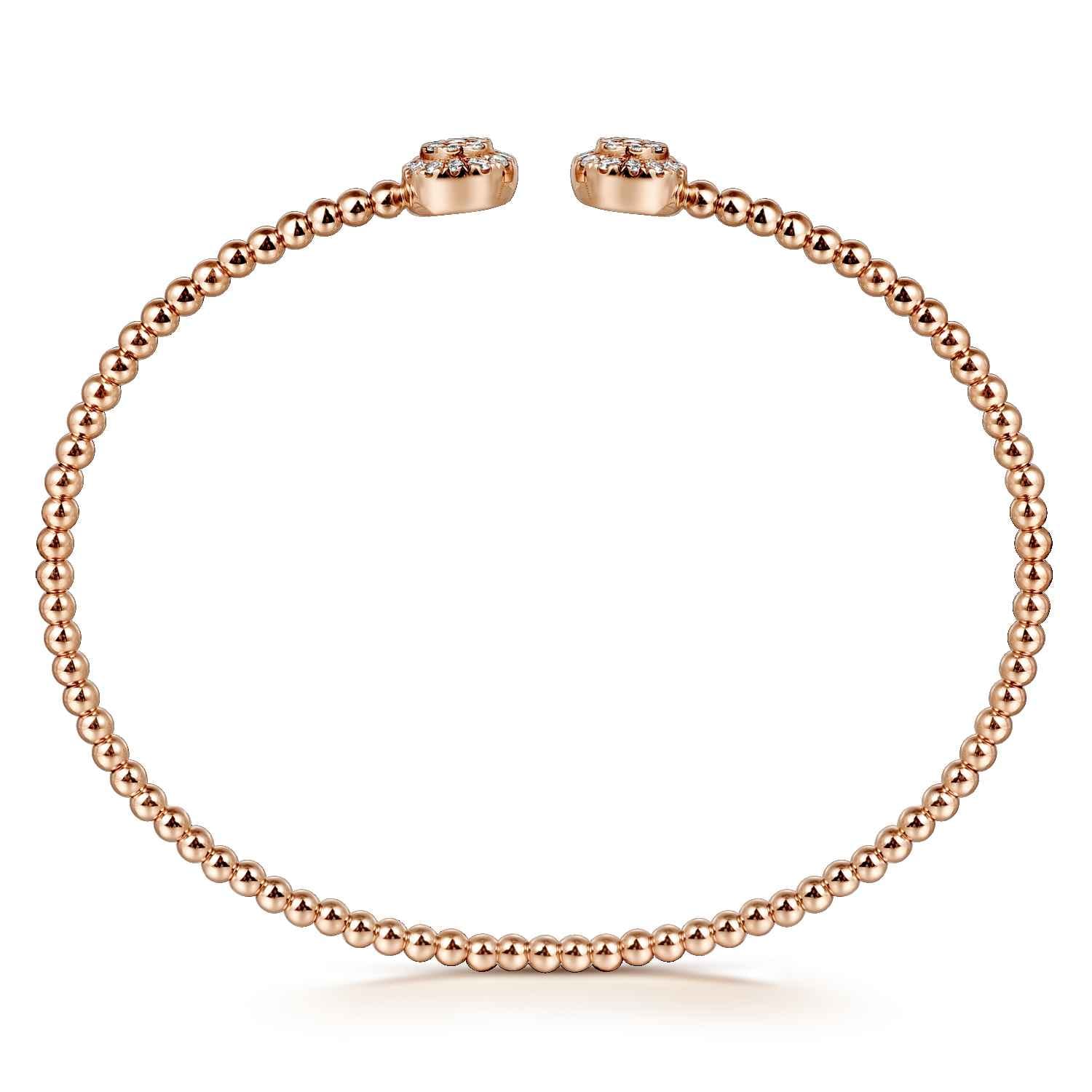 14K Rose Gold Bujukan Cluster Diamond Split Bangle - 0.28 ct - Shot 3