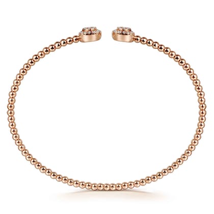 14K Rose Gold Bujukan Cluster Diamond Split Bangle