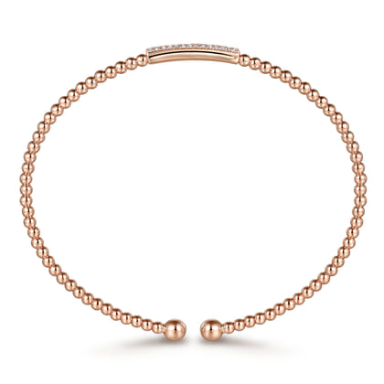 14K Rose Gold Bujukan Cuff Bracelet with Diamonds in size 6.25