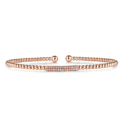 14K Rose Gold Bujukan Cuff Bracelet with Diamonds