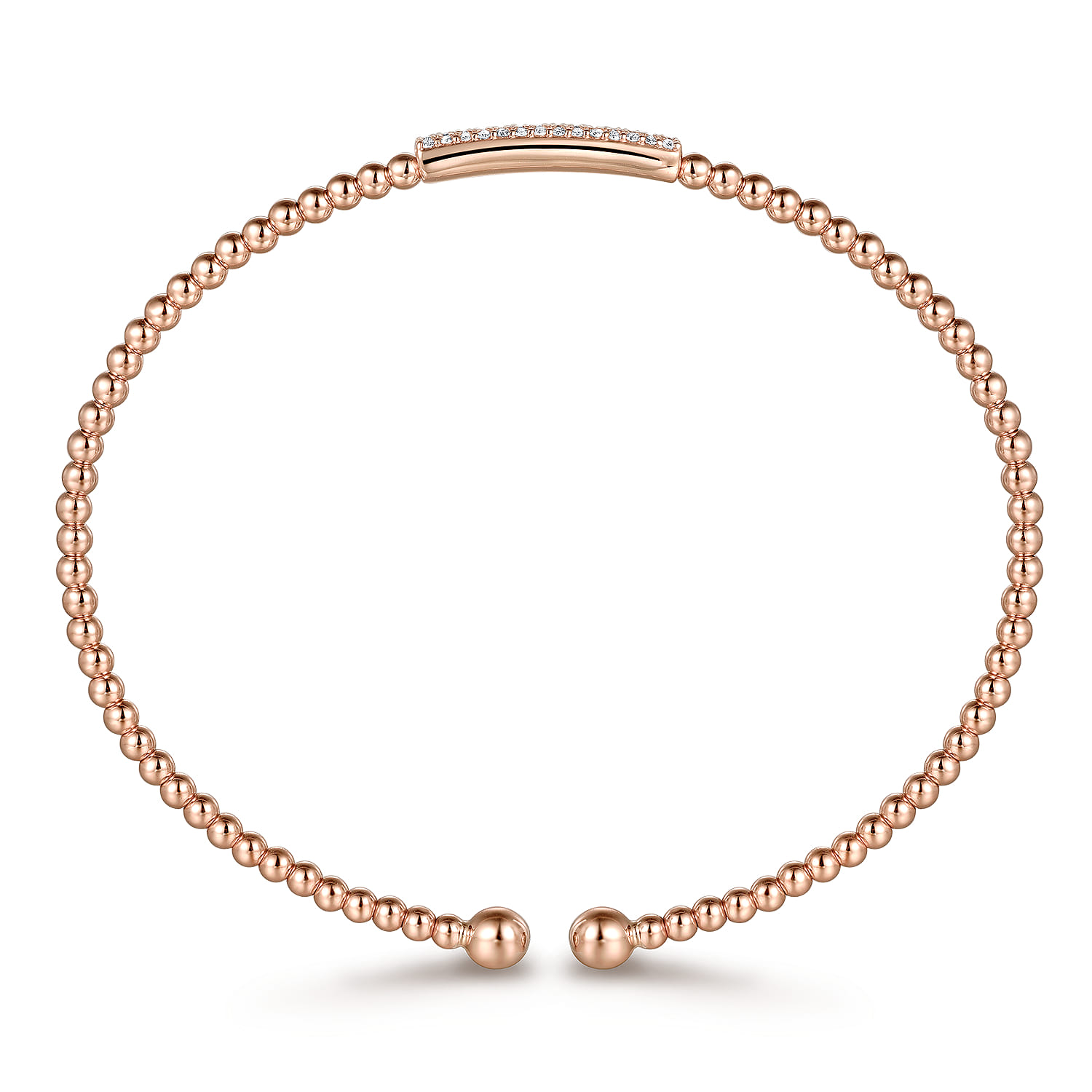 14K Rose Gold Bujukan Cuff Bracelet with Diamonds - 0.14 ct - Shot 3