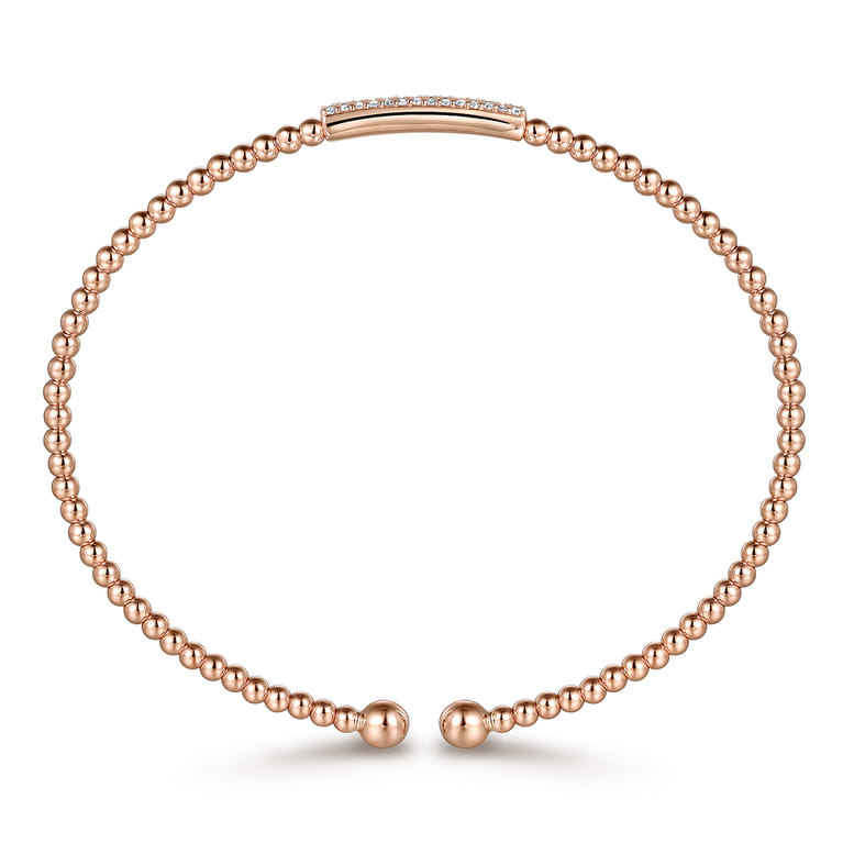 14K Rose Gold Bujukan Cuff Bracelet with Diamonds - 0.14 ct - Shot 3