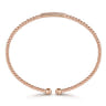 14K Rose Gold Bujukan Cuff Bracelet with Diamonds - 0.14 ct