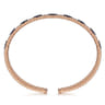14K Rose Gold Bujukan Cuff Bracelet with Marquise Sapphire and Round Diamonds - 0.25 ct
