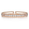 14K Rose Gold Bujukan Cuff Bracelet with Marquise and Round Diamonds - 1.4 ct