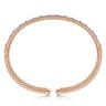 14K Rose Gold Bujukan Cuff Bracelet with Marquise and Round Diamonds - 1.4 ct