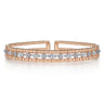14K Rose Gold Bujukan Cuff Bracelet with Marquise and Round Diamonds - 1.4 ct