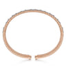 14K Rose Gold Bujukan Cuff Bracelet with Marquise and Round Diamonds - 1.4 ct