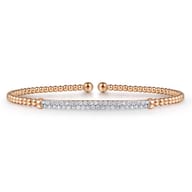 14K Rose Gold Bujukan Diamond Bar Split Bangle