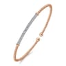 14K Rose Gold Bujukan Diamond Bar Split Bangle - 0.31 ct