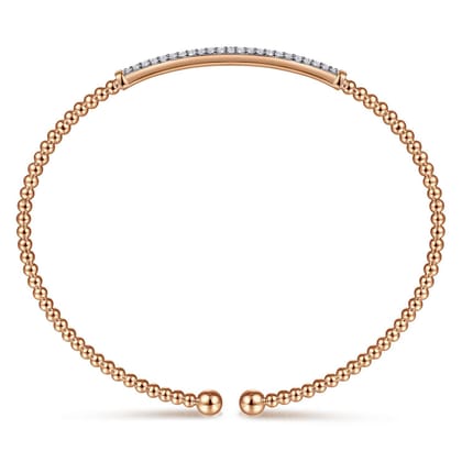 14K Rose Gold Bujukan Diamond Bar Split Bangle