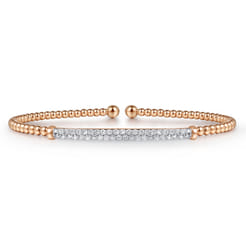 14K Rose Gold Bujukan Diamond Bar Split Bangle