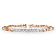 14K Rose Gold Bujukan Diamond Bar Split Bangle