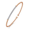 14K Rose Gold Bujukan Diamond Bar Split Bangle - 0.3 ct