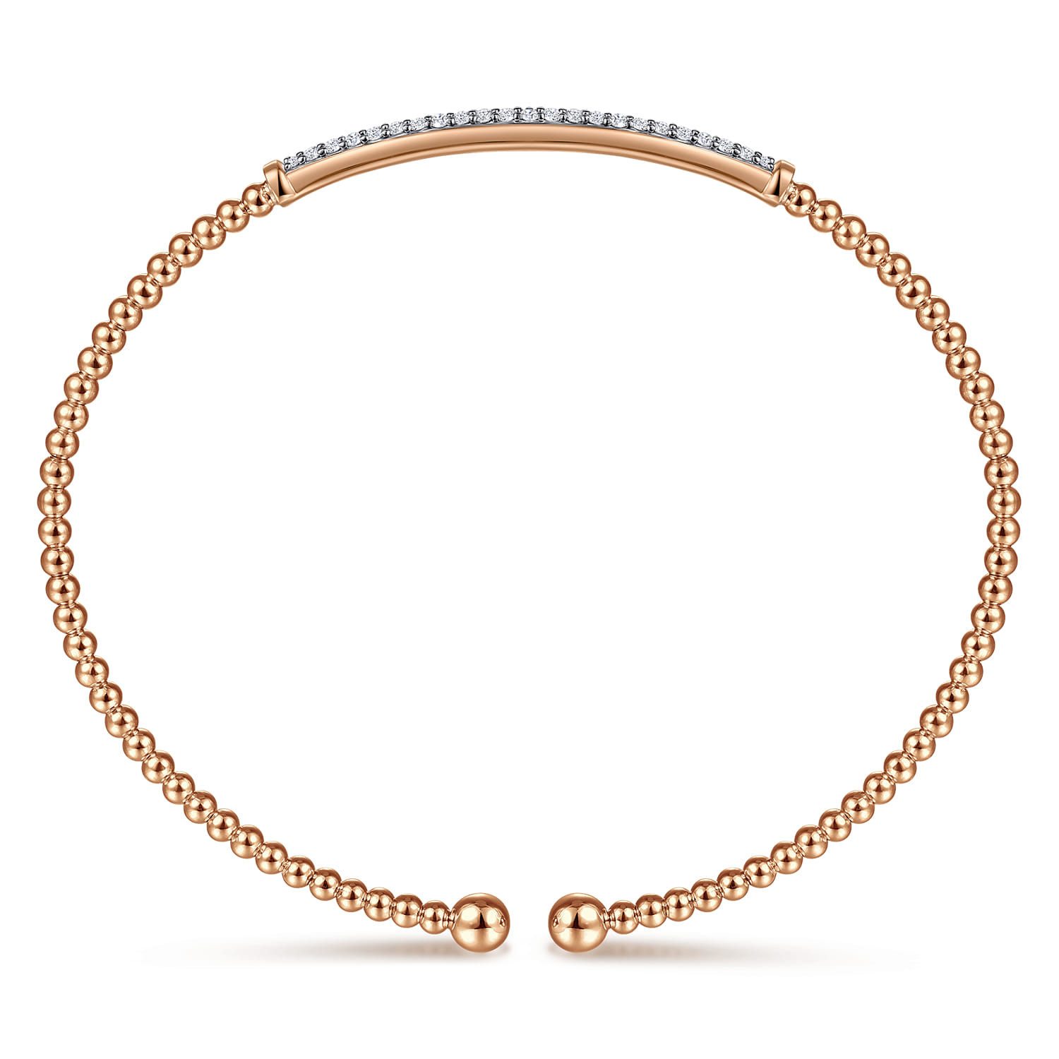 14K Rose Gold Bujukan Diamond Bar Split Bangle - 0.3 ct - Shot 3