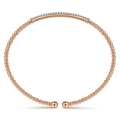14K Rose Gold Bujukan Diamond Bar Split Bangle