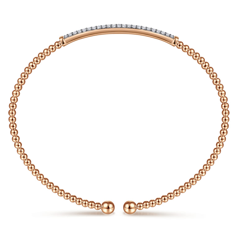 14K Rose Gold Bujukan Diamond Bar Split Bangle - 0.3 ct - Shot 3