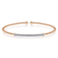 14K Rose Gold Bujukan Diamond Bar Split Bangle