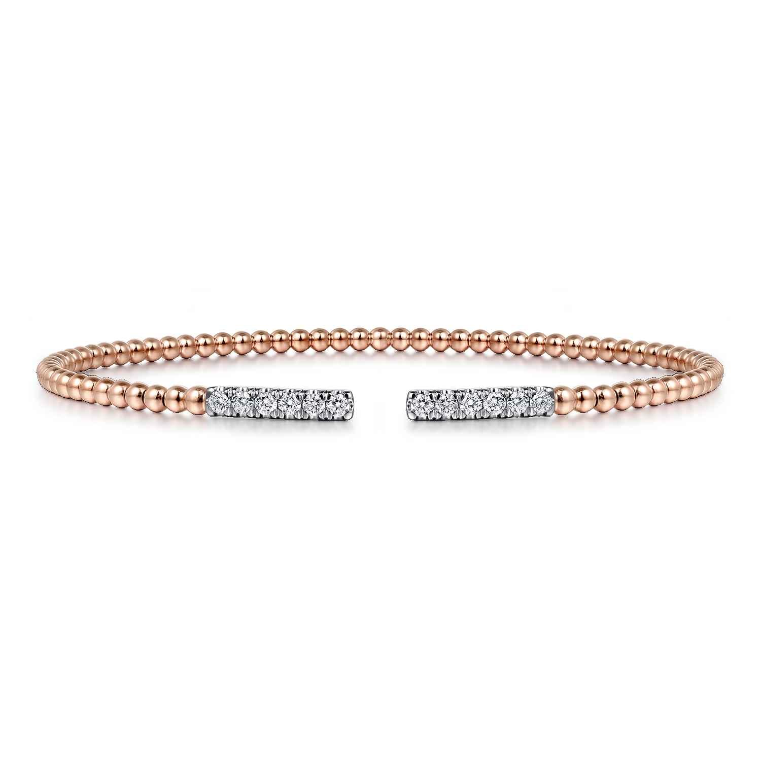 14K Rose Gold Bujukan Diamond Bars Bangle - 0.3 ct - Shot 1