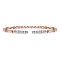14K Rose Gold Bujukan Diamond Bars Bangle