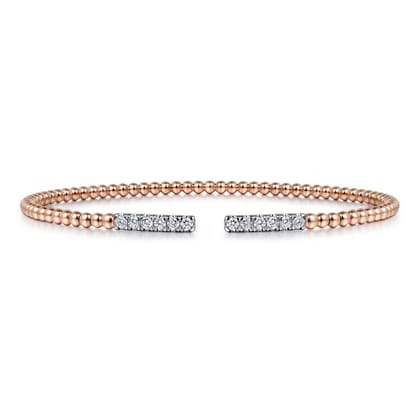 14K Rose Gold Bujukan Diamond Bars Bangle