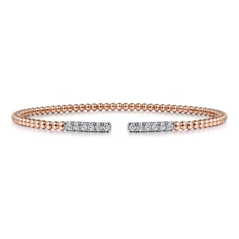 14K Rose Gold Bujukan Diamond Bars Bangle - 0.3 ct - Shot 1