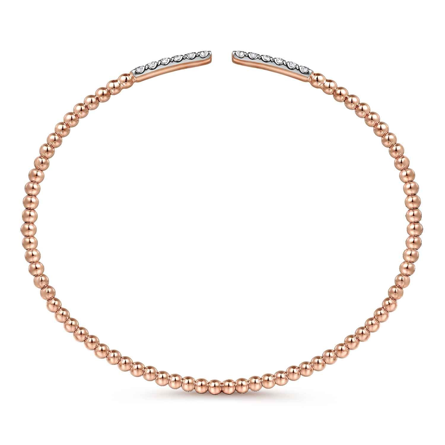 14K Rose Gold Bujukan Diamond Bars Bangle - 0.3 ct - Shot 3