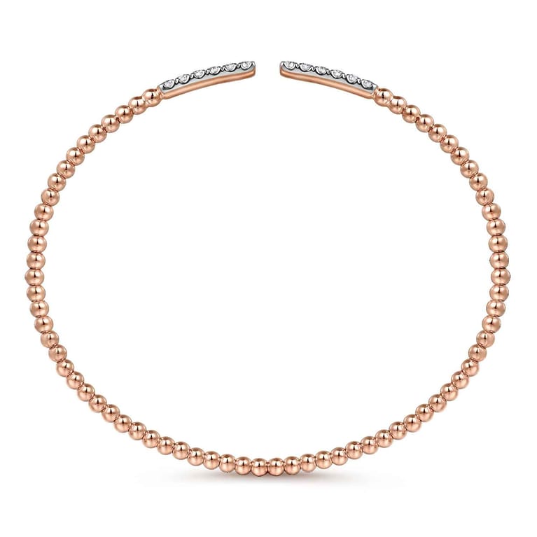 14K Rose Gold Bujukan Diamond Bars Bangle - 0.3 ct - Shot 3