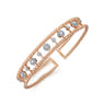 14K Rose Gold Bujukan Diamond Cluster Cuff Bangle - 0.66 ct