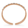 14K Rose Gold Bujukan Diamond Cluster Cuff Bangle - 0.66 ct