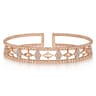 14K Rose Gold Bujukan Diamond Cluster and Gold Pyramid Cuff Bangle - 0.57 ct
