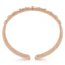 14K Rose Gold Bujukan Diamond Cluster and Gold Pyramid Cuff Bangle - 0.57 ct