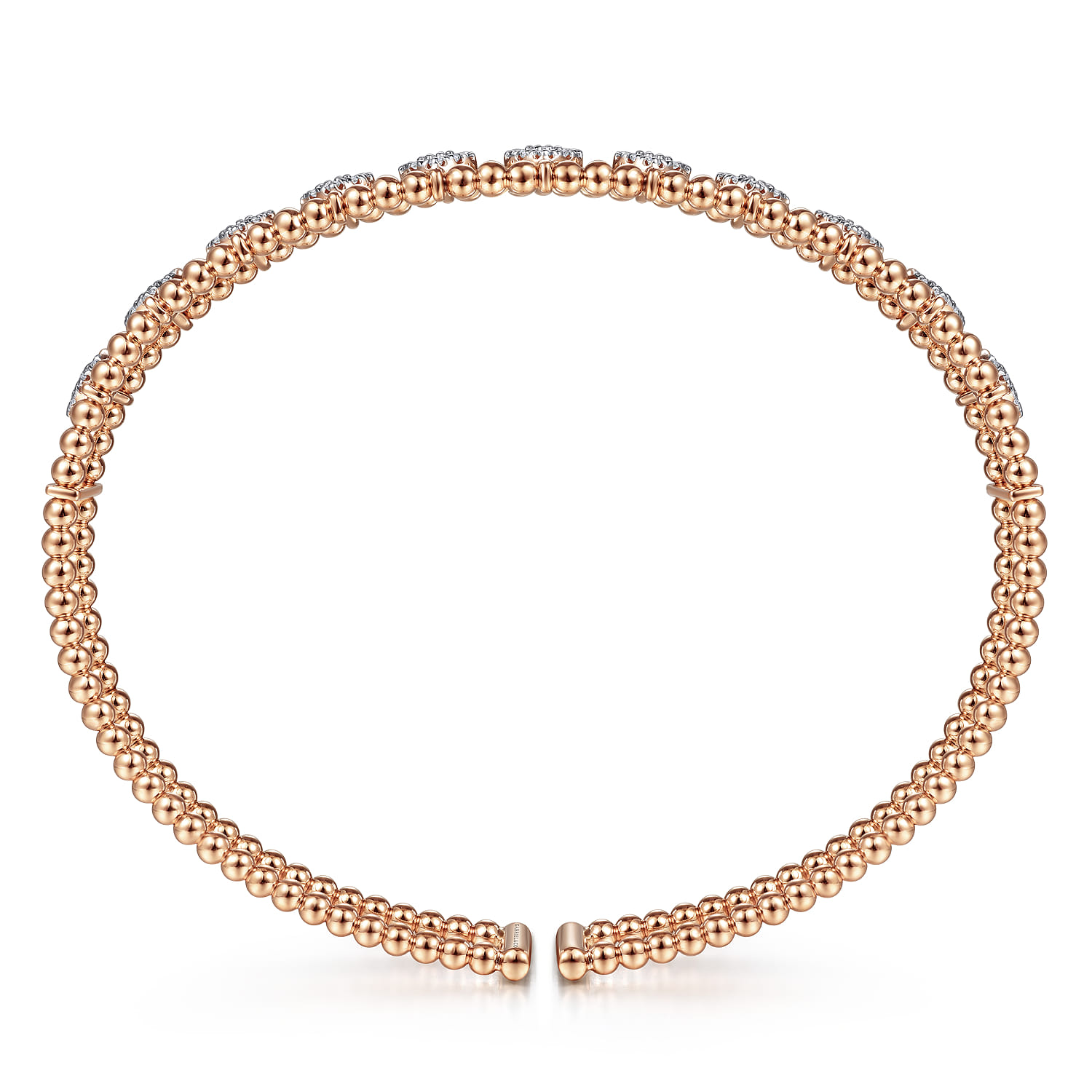 14K Rose Gold Bujukan Diamond Cuff Bangle - 0.73 ct - Shot 2