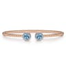 14K Rose Gold Bujukan Diamond Halo and Blue Topaz Bangle - 0.16 ct
