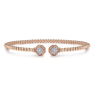 14K Rose Gold Bujukan Diamond Hexagon Split Bangle