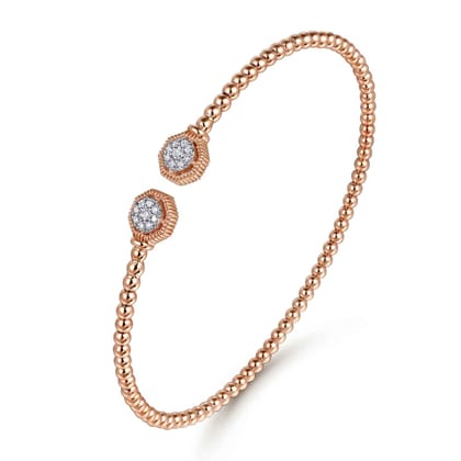14K Rose Gold Bujukan Diamond Hexagon Split Bangle