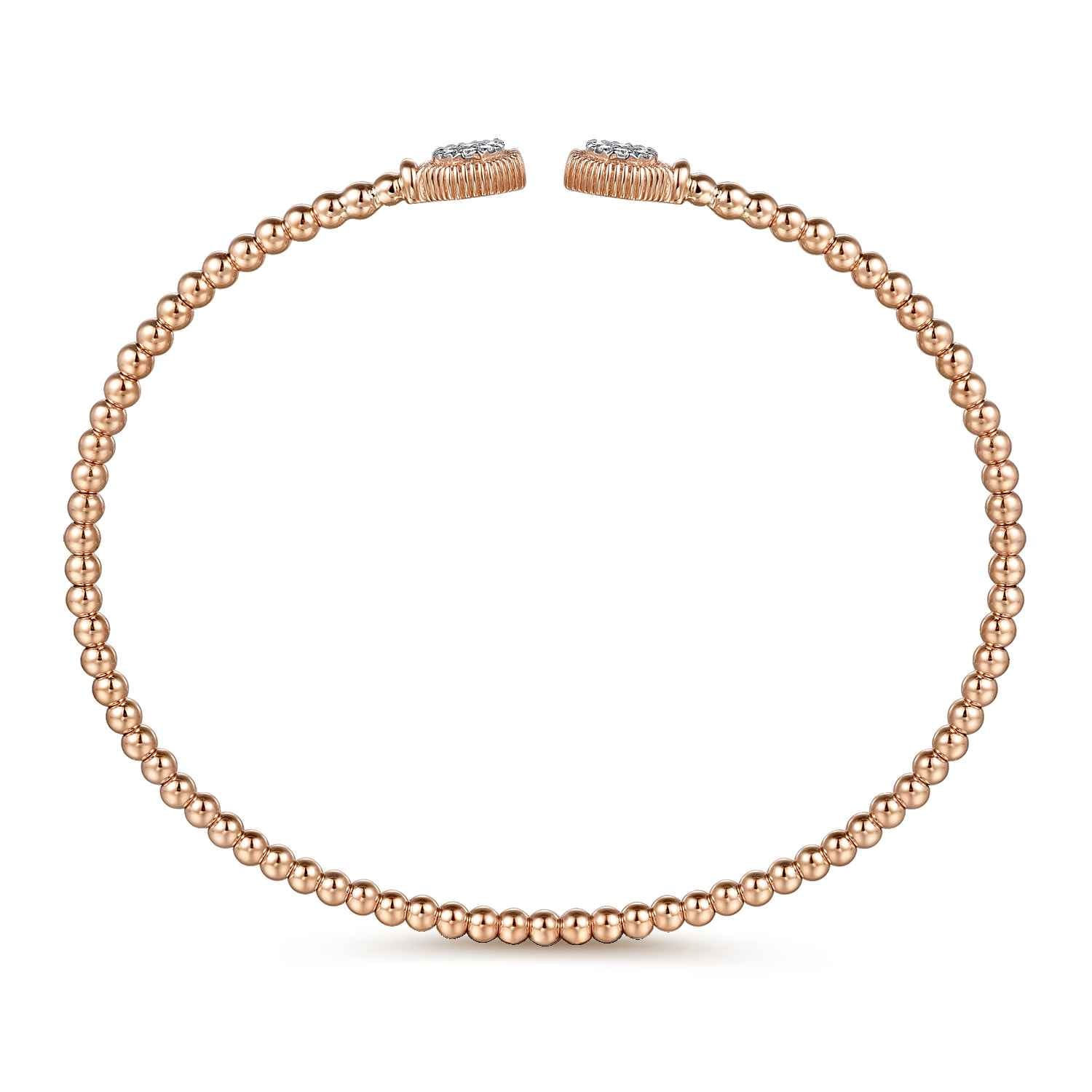 14K Rose Gold Bujukan Diamond Hexagon Split Bangle - 0.11 ct - Shot 3