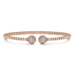 14K Rose Gold Bujukan Diamond Hexagon Split Bangle