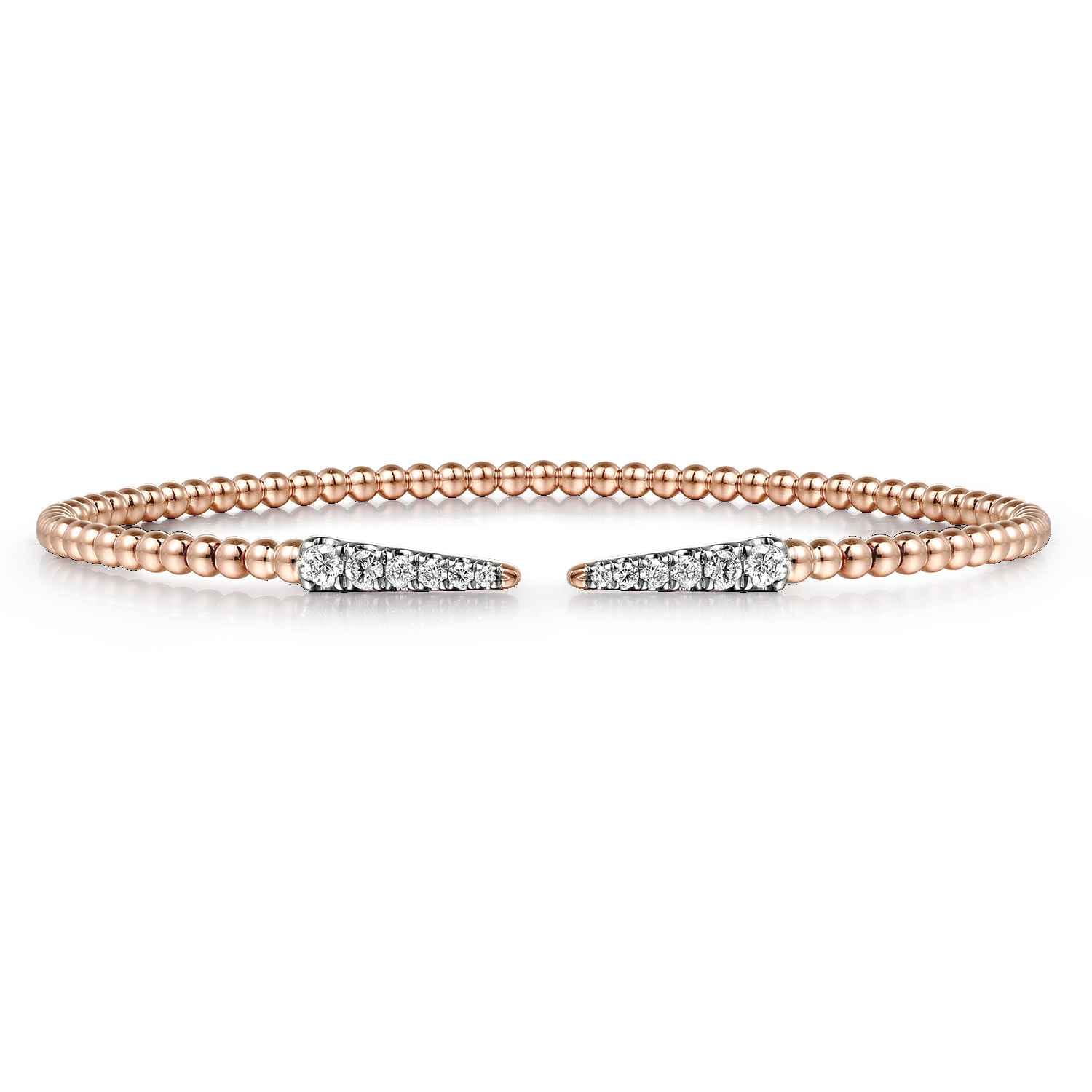 14K Rose Gold Bujukan Diamond Spikes Split Bangle - 0.25 ct - Shot 1