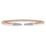 14K Rose Gold Bujukan Diamond Spikes Split Bangle