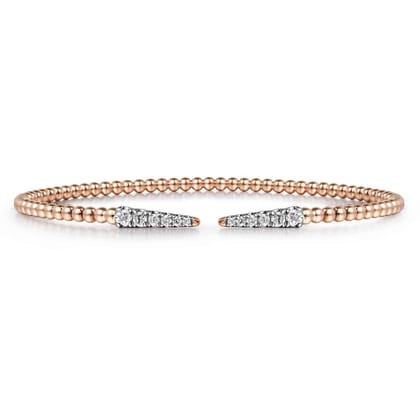 14K Rose Gold Bujukan Diamond Spikes Split Bangle