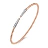 14K Rose Gold Bujukan Diamond Spikes Split Bangle - 0.25 ct