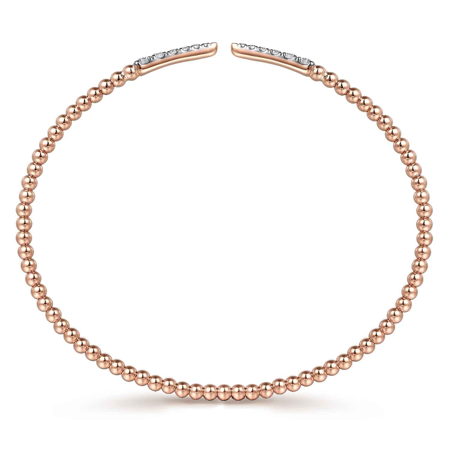 14K Rose Gold Bujukan Diamond Spikes Split Bangle - 0.25 ct - Shot 3