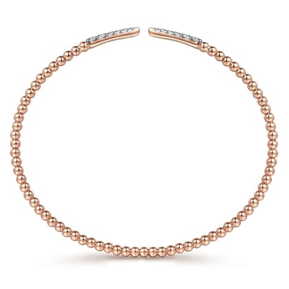 14K Rose Gold Bujukan Diamond Spikes Split Bangle